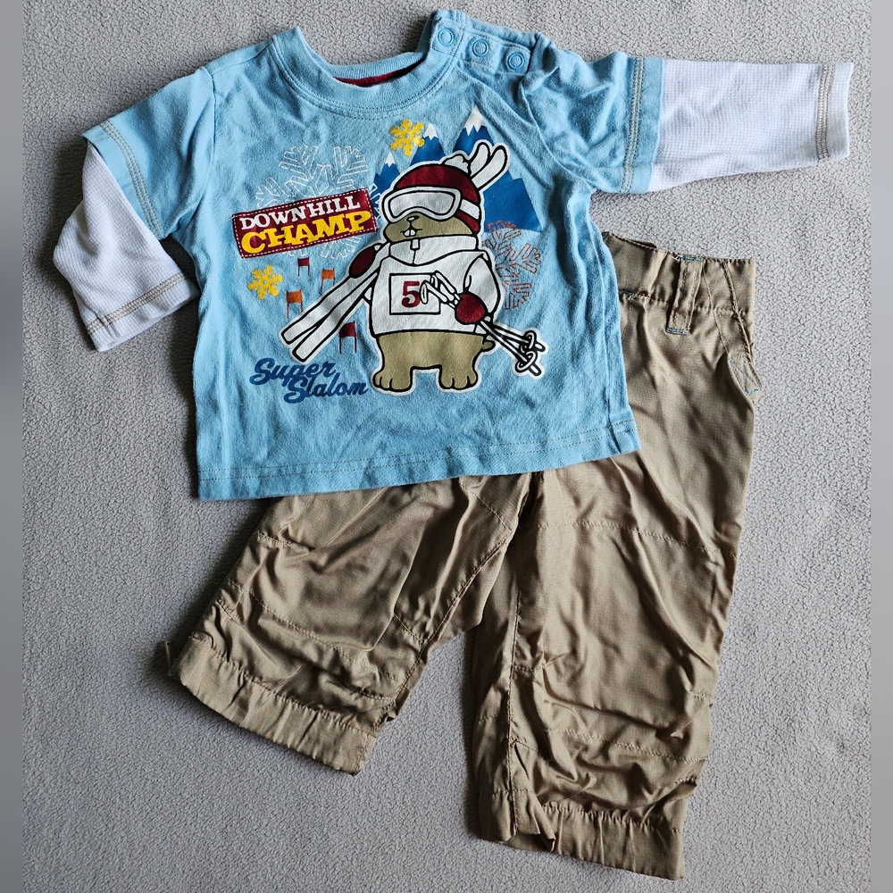 Sprockets (Baby) | 2-Piece Winter Ski Inspired Shirt and Pants Set